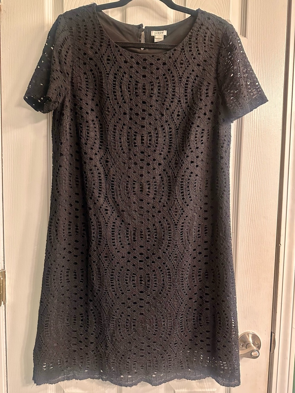 J. Crew Black Eyelet Lace Mini Dress